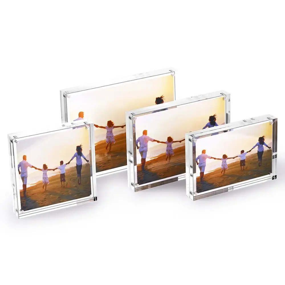 Acrylic Photo Frame  Tabletop Desktop Picture Frame Magnetic Acrylic Block Holder Birthday Gift