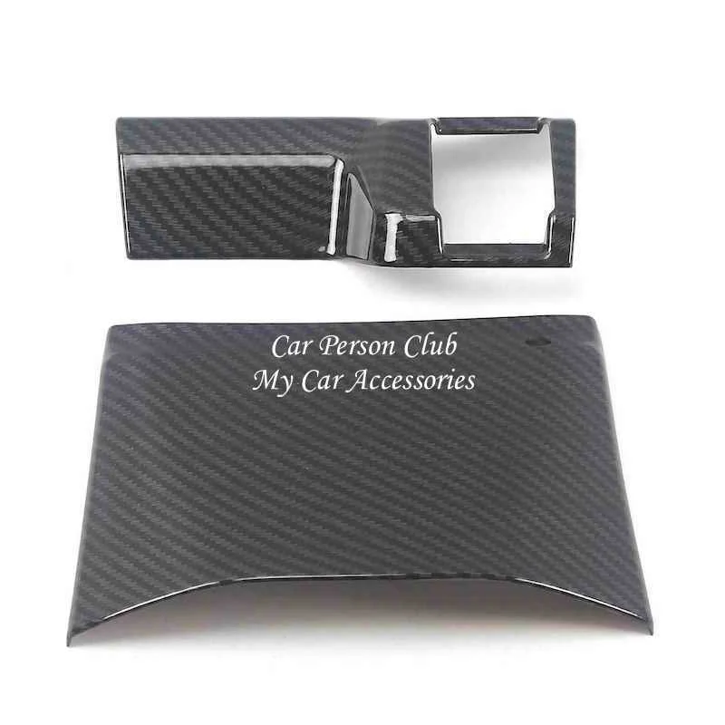 Carbon Fiber Gear Shift Cigarette Lighter Frame Trims Panel Cover For Honda CRV CR-V 2017 2018 2019 Auto Decoration Accessories