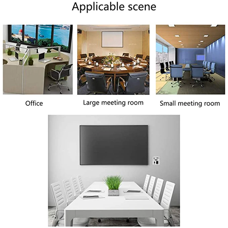 Wall Desktop Installation Socket Aluminum Alloy Panel with HDMI USB Audio Network VGA Port Wall Multi-media Plug