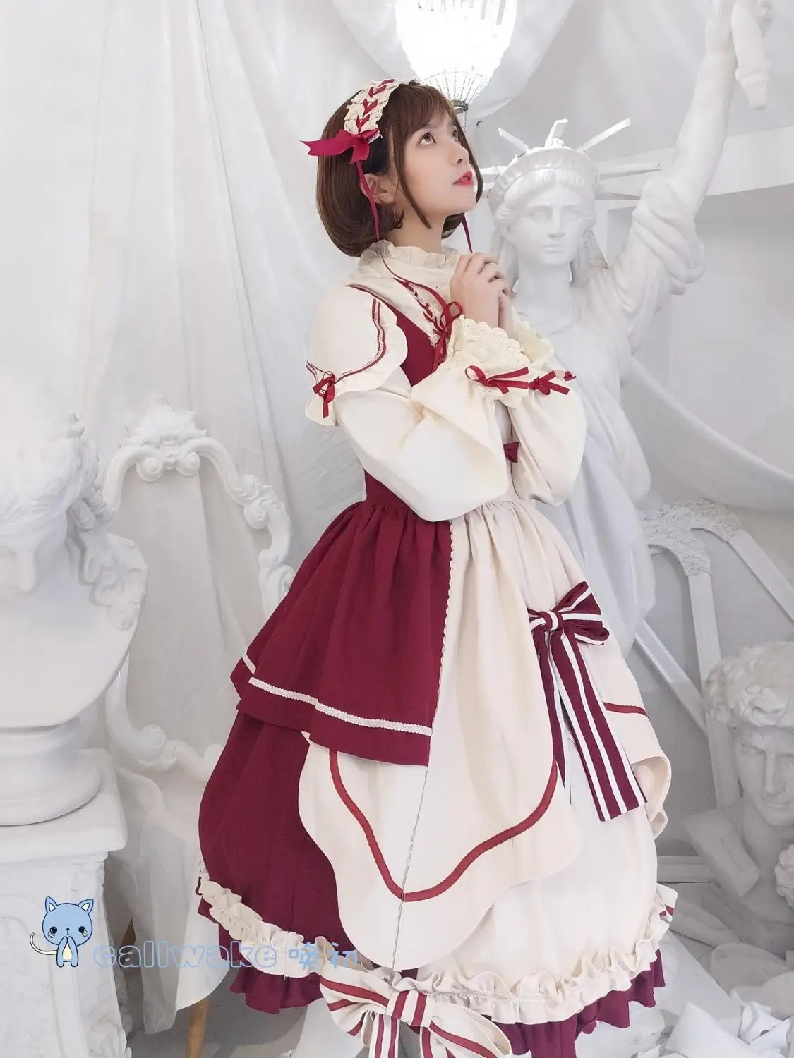 ญี่ปุ่นหวาน Lolita Vintage ลูกไม้ Bowknot เจ้าหญิงชุดวิคตอเรีย Kawaii สาว Gothic Lolita Jsk Palace Loli Cos