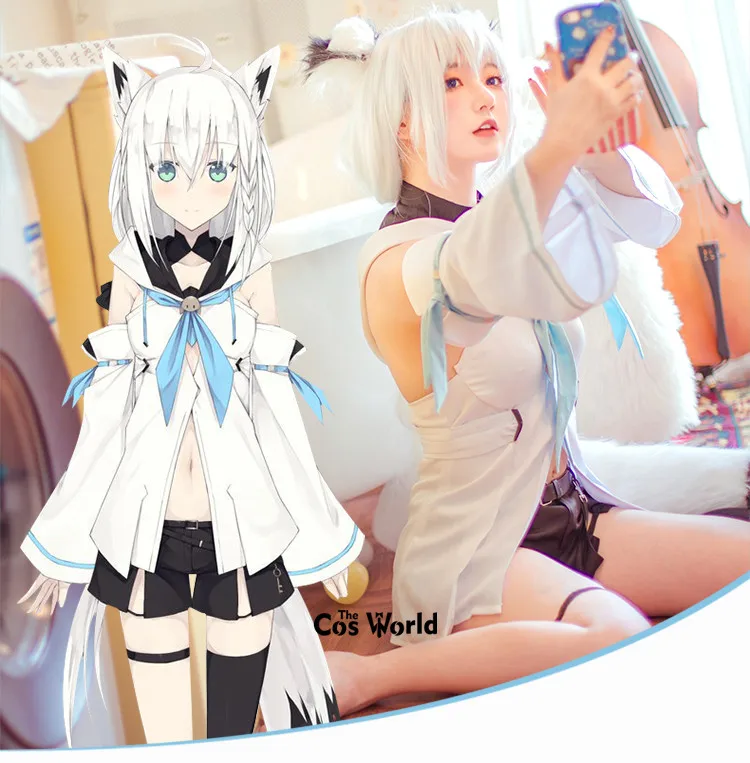 Virtual VTuber Youtuber Hololive Shirakami Fubuki Animal Fox Outfits Anime Cosplay Costumes