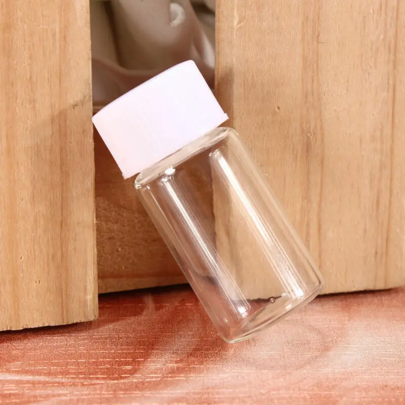 10Pcs  White Mini Bottles Glass Vials Sample Clear Screw Cap Stash  Jar Potion or Perfume Stash  Jar Sample 3ml