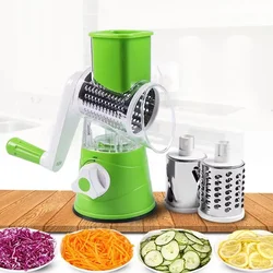 Vegetable Slicer Manual Kitchen Accessories Grater Cutter Potato Fruit Vegetable Chopper 3 in 1 Multifunctional Rotary Grater