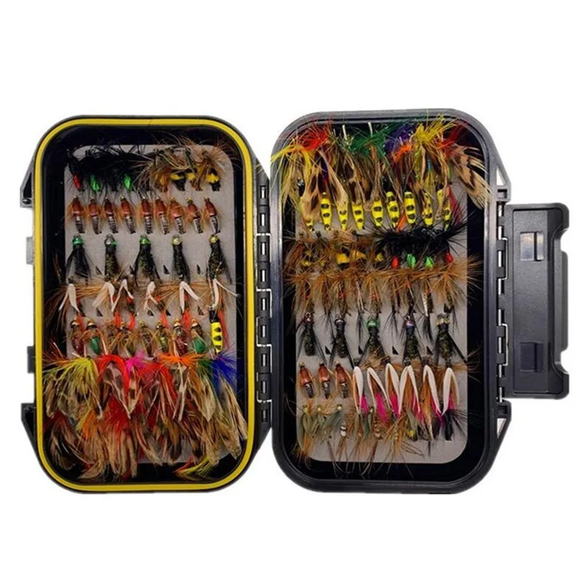 

24/32/40/76-Pieces/Box Trout Fly Fishing Assorted Flies Kit Nymph Dry Wet Flies Fishing Fly Lure Bait