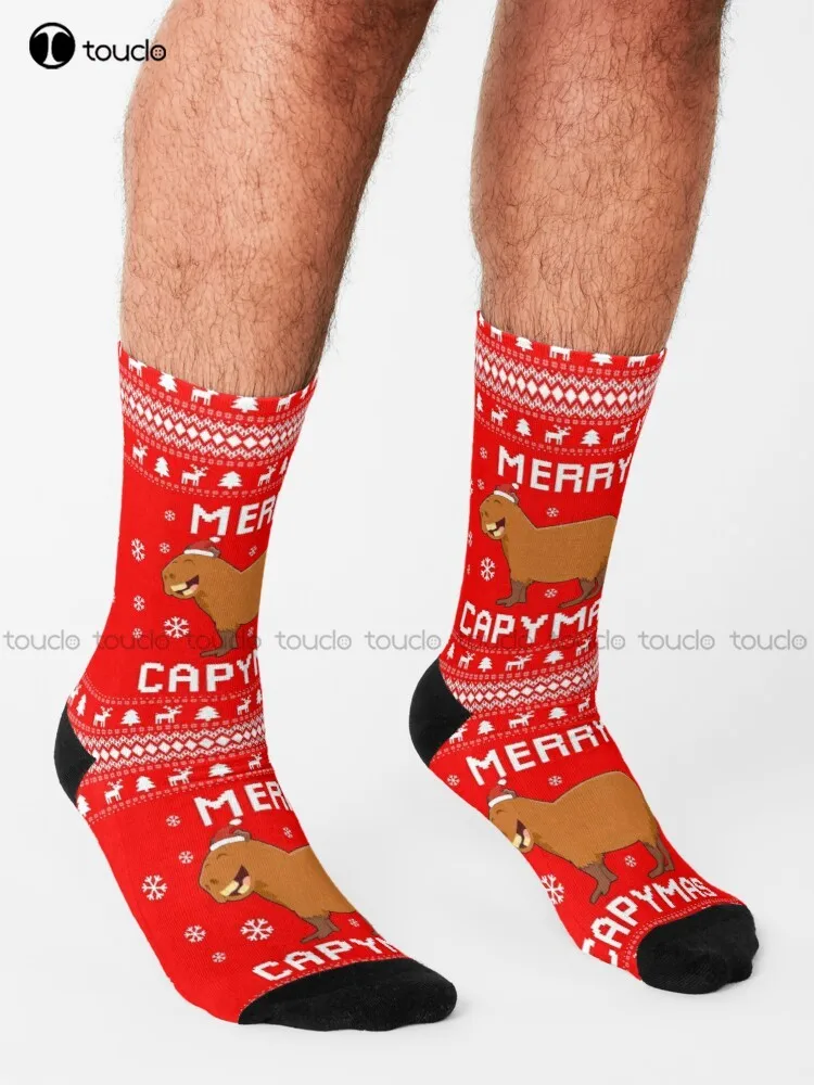 Capybara Christmas Sweater Capybara Inu Ugly Xmas Sweatshirt Capybara Christmas Gift Merry Capymas Capybara Jumper Socks