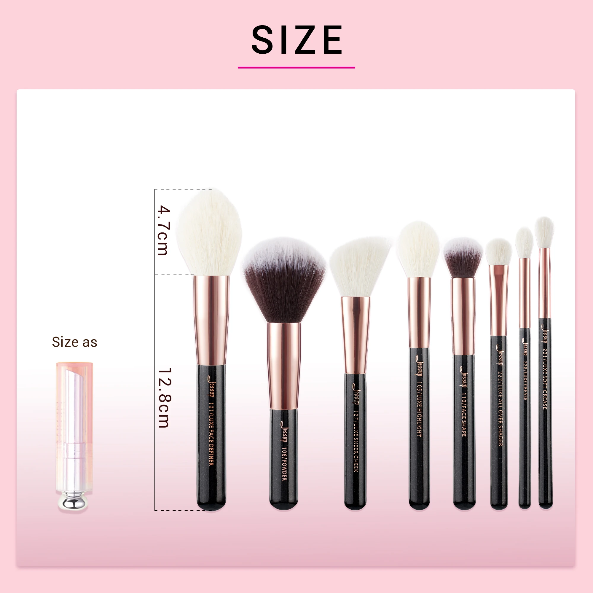 Jessup Makeup Brushes Kit 10-25pcs Black/Rose Gold Powder Foundation Eyeshadow Line Highlighter Concealer Blender Cosmetic Set