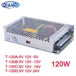 DIANQI Triple output Switching power supply 120w 5V  12V  -5V power suply T-120 ac dc converter  -12V -5V 24V