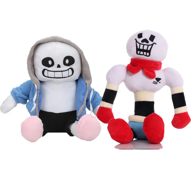 2 pçs conjunto undertale brinquedos de pelúcia sans papiro plushies figuras animais de pelúcia personagens de jogo macio bonecas crianças aniversário presentes de natal