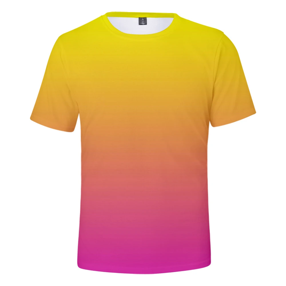 Neon T-Shirt Men/Women Summer green T shirt Boy/Girl Solid Colour Tops Rainbow Streetwear Tee Colourful 3D Printed Kids shirt