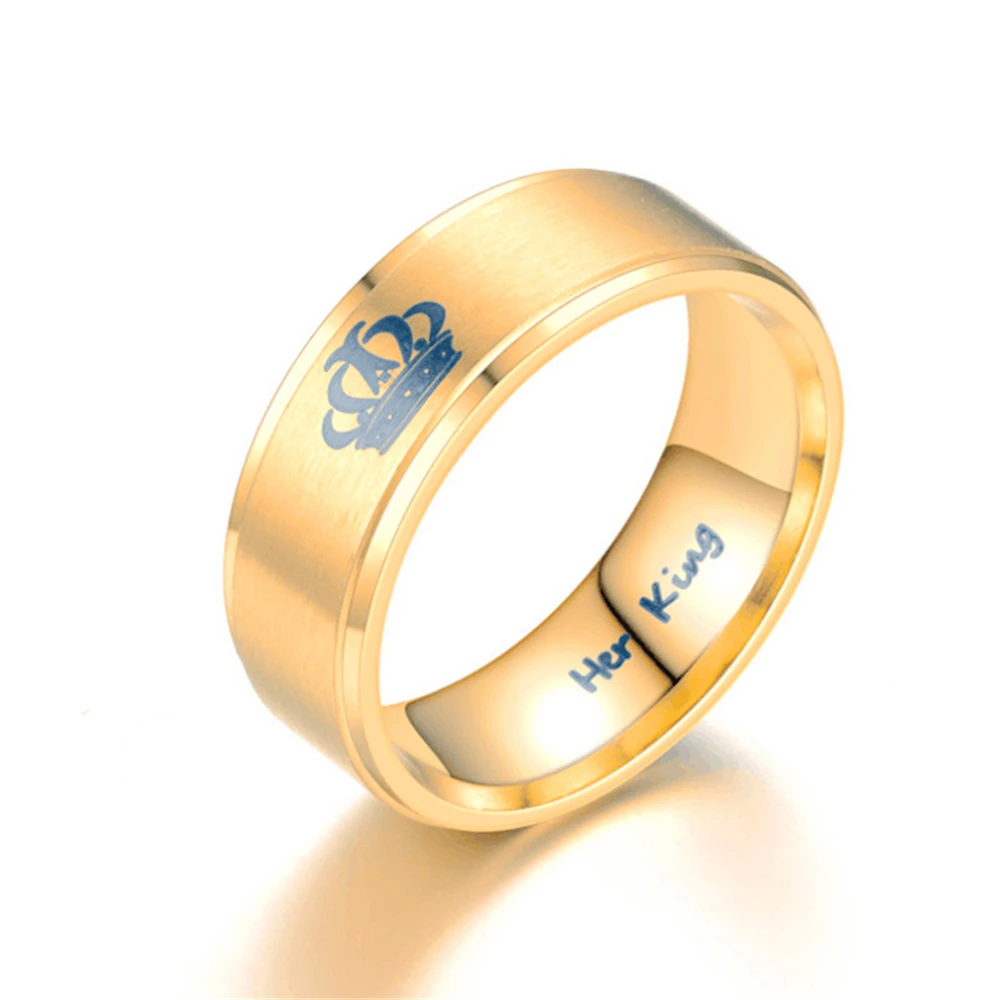 Stylish Couple Stainless Steel Ring 