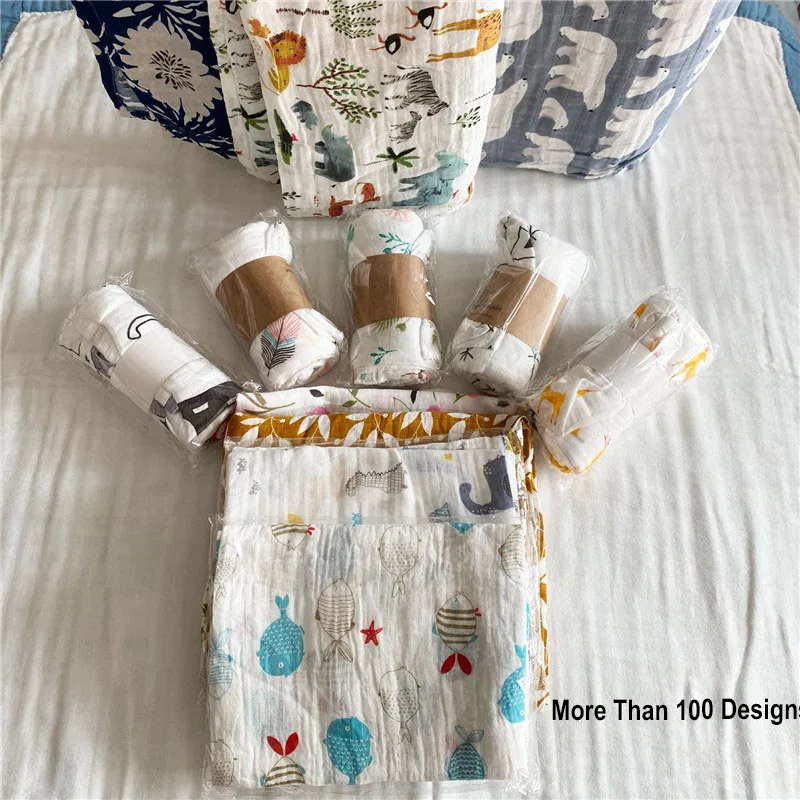 29 Ontwerpen Super Zachte Katoenen Mousseline Baby Inbakeren Deken Huidvriendelijke Pasgeboren Inbakeren Wrap Baby Beddengoed Vel Inbakeren Deken