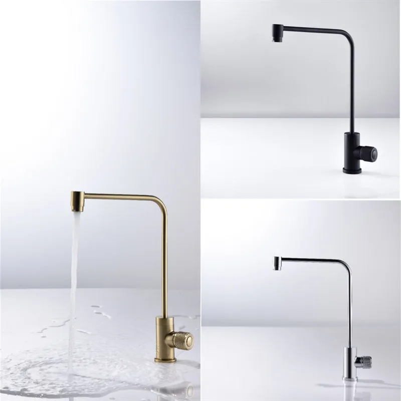 Direct Drinking Faucet Brass Sinle Lever Kitchen Sink Tap Rotation Brush Gold Black Kitchen faucet