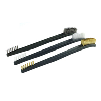 Double-end 3 Pcs Mini Wire Brush Set Stainless Steel Brass Nylon Cleaning Polishing Detail Metal Rust Brush Cleaning Tool