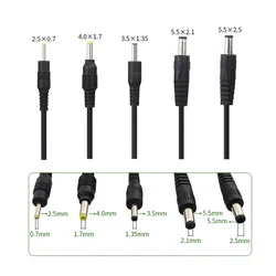 1Pcs USB A Male Plug to DC 2.5 3.5 1.35 4.0 1.7 5.5 2.1 5.5 2.5mm Power Supply Plug Jack Type A Extension Cable Connector Cord A