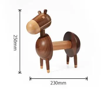 1PCS Cartoon donkey creative wooden paper towel holder solid wood toilet paper roll