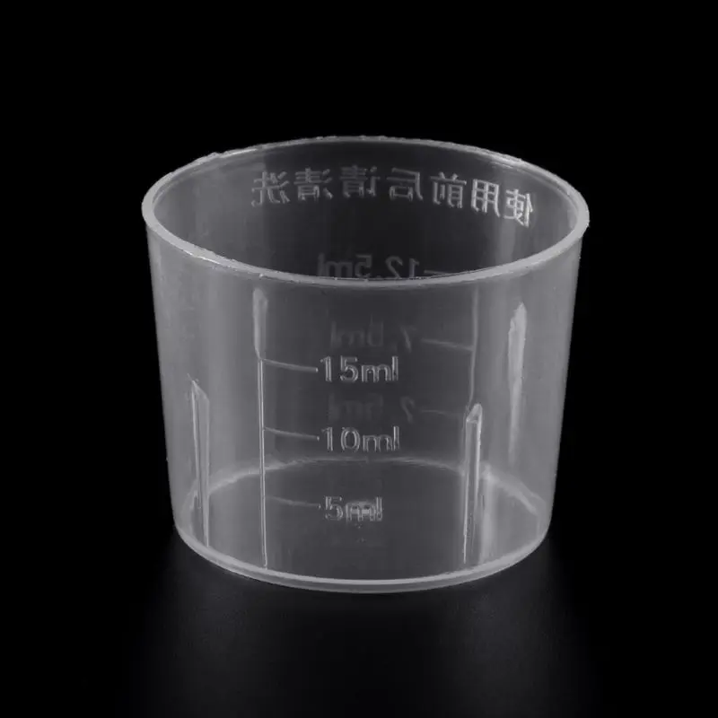 10Pcs 15ml Clear Plastic Measuring Cup Graduated Measure Beaker Measuring Medicine Cups For Lab