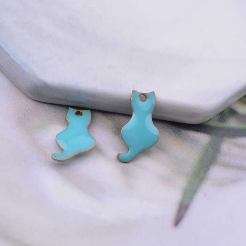30 Stück 8*15mm Niedliche Beidseitig Emaillierte Katzenanhänger für Schmuckherstellung und Basteln DIY Mode Anhänger Armband Ohrring Charms – Detail 2