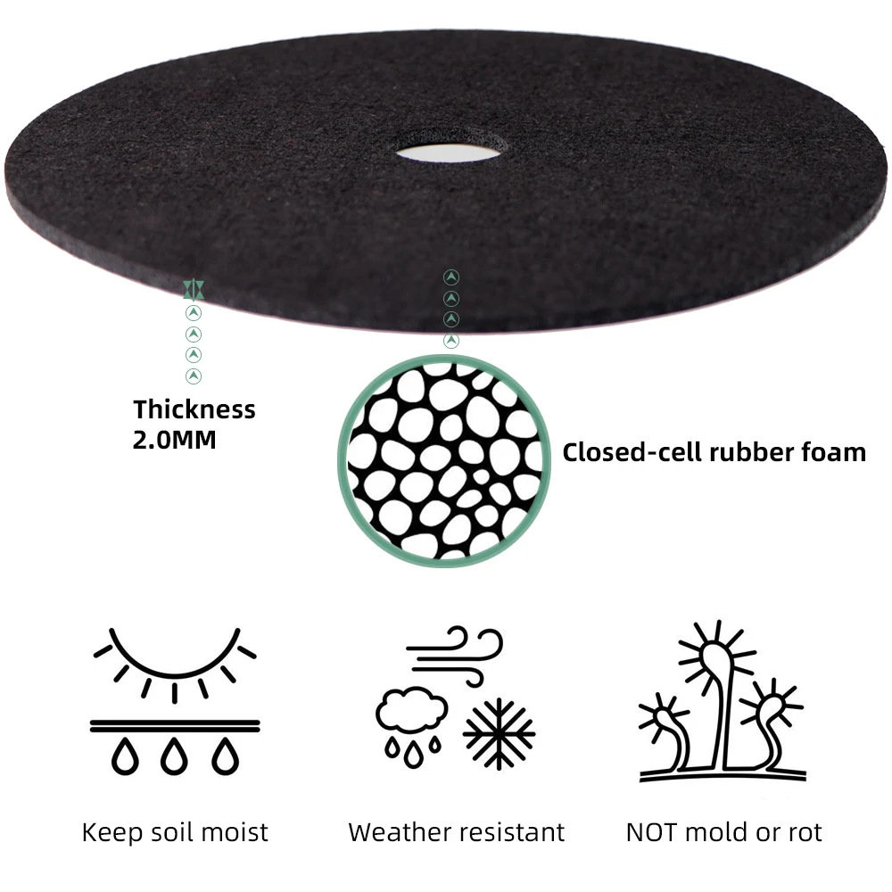 5PCS Garden Round Weeds Barrier Mats 11 Colors 2MM Thickness Degradable Fabric Tree Mulch Ring Inhibit Growth Root Protection