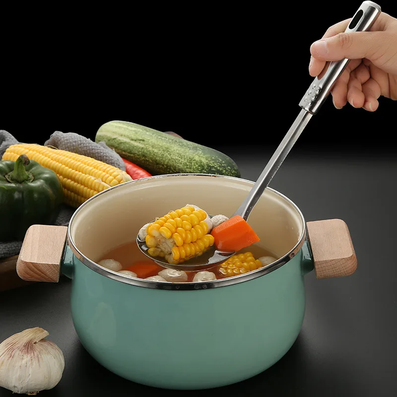 Kitchen Stainless Steel Korean Style Kitchenware Pots Set Cooking Tableware Food Rice Soup Spoon Colander Spatula Accessories