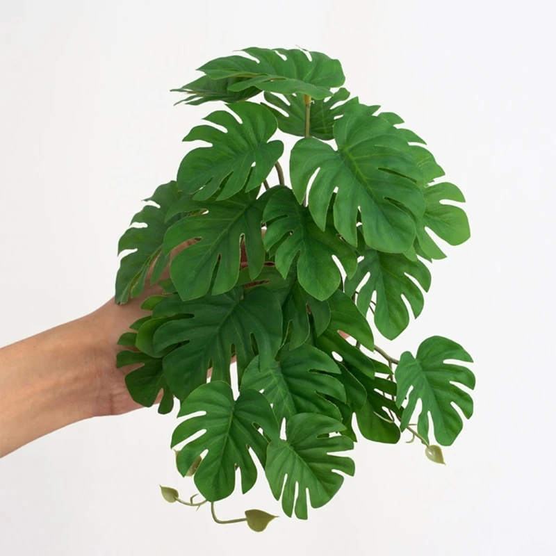 Artificial Reptile Terrarium Plants Realistic Tropical Leaves Tank Plant for Bearded Dragons Tortoises Tree Frogs 10 Styles