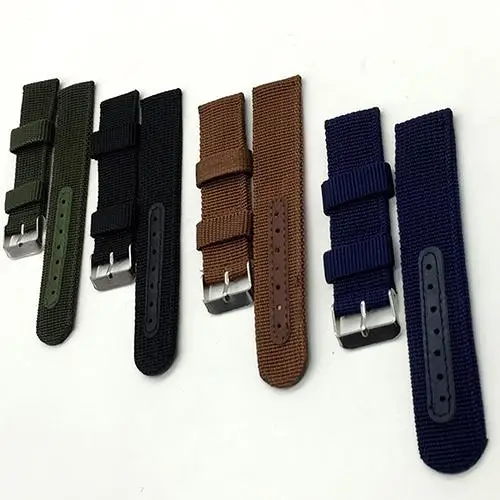 18mm/20mm/22mm/24mm Men's Military Nylon Wrist Watch Band Buckle Strap watch band buckle страпон безремневой 2020