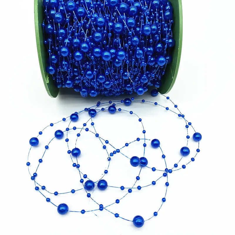 2 Yards 8+3mm Christmas Decoration Fishing Line Artificial Pearls Beads Chain Garland Flowers Wedding Party #RoLi