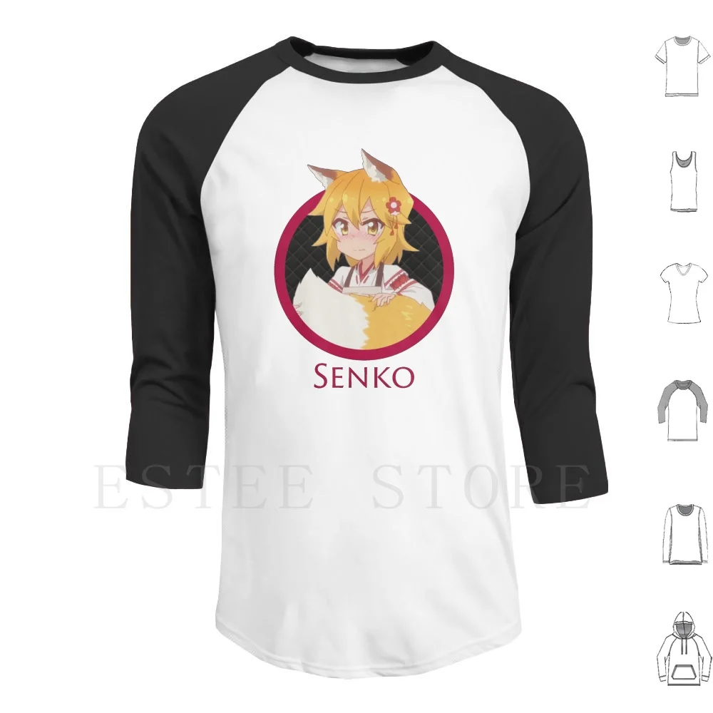 Senko San-Embarrassed! Hoodies Senko Senko San Anime Manga Red Orange Geometric Parody Cute Kawaii Fox Animal