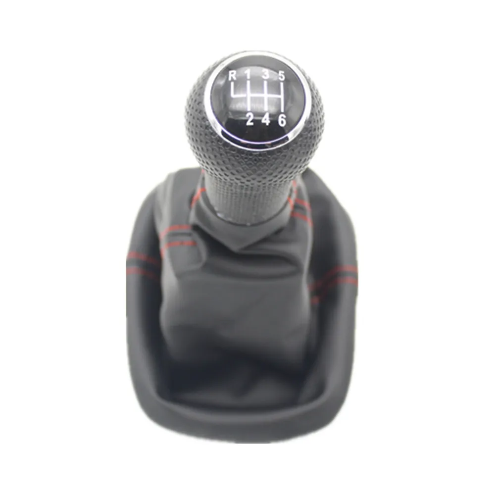 For Seat Leon 2000 2001 Car Styling 5 Speed 6 Speed 12mm Insert Hole Car Gear Stick Shift Level Knob With Leather Boot