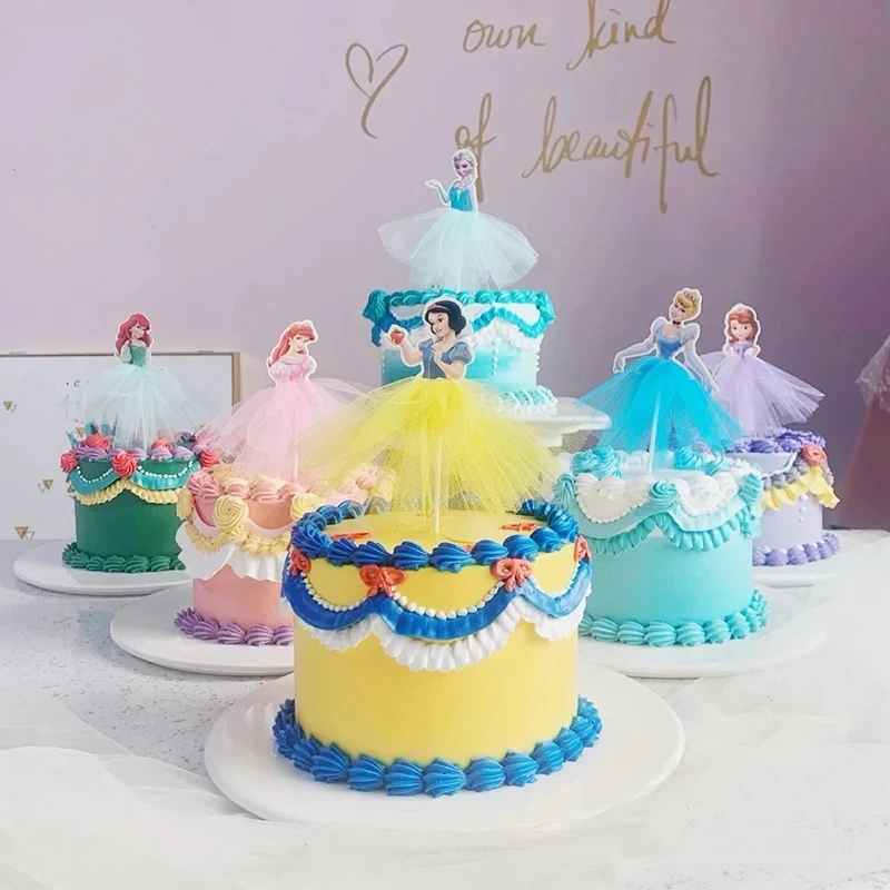 1pcs/Lot Frozen Elsa Princess Theme Cake Cupcake Toppers Cake Flag Girls Birthday Party Decoration Anniversaire Cake Supplies