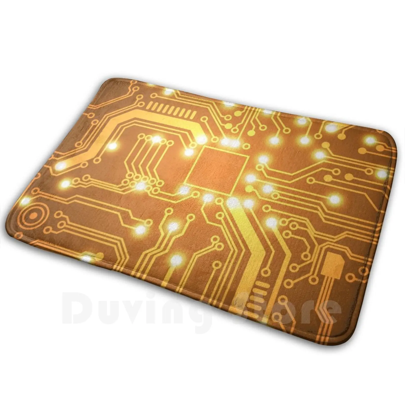 Futuristic Circuit Board Mat Rug Carpet Anti-Slip Floor Mats Bedroom Motherboard Chip Electronic Computer Hardware Technology