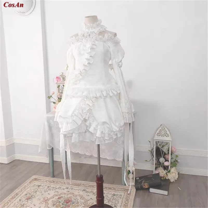 CosAn Anime Rozen Maiden Kirakishou Cosplay Costume Elegant White Formal Dress Activity Party Role Play Clothing Custom-Make