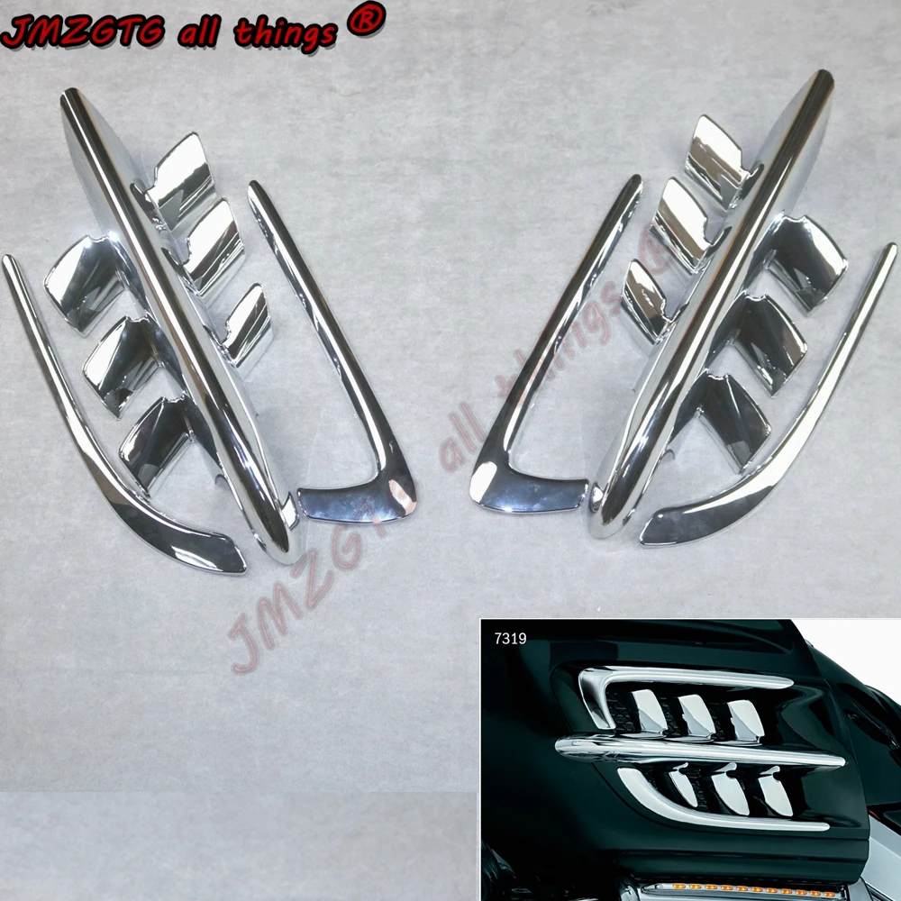 For Honda Goldwing GL1800 2001-2011 High Quality Motorcycle Chrome Shark Gills Fairing Accents Decoration Parts 1set 6pcs