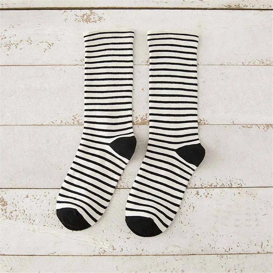 [COSPLACOOL]Striped Heap Heap College Style Socks Long Smiple Harajuku Socks Women Skarpetki Chaussette Femme Calcetines Mujer