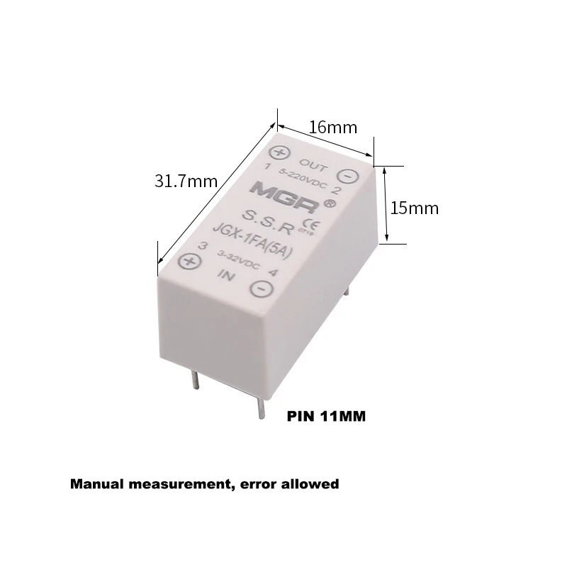 Free shipping 2pc High quality 5A Mager SSR DIP DC-DC solid state relay DC control DC JGX-1FA 5A