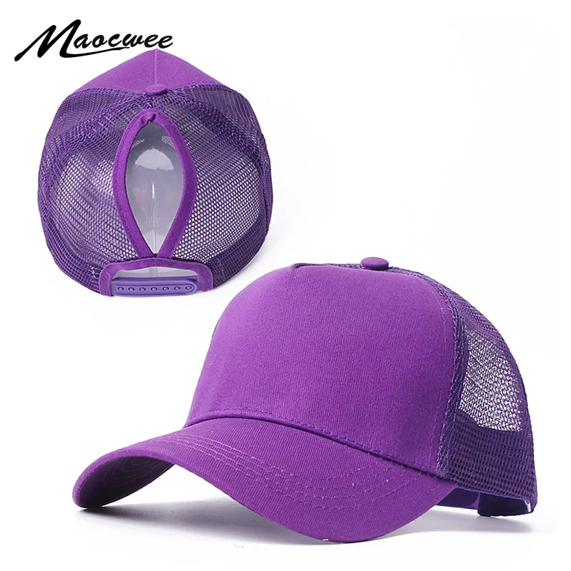 New Baseball Caps Mesh Spring Summer Outdoor Sprot Hat With Ponytail Hole Breathable Snapback Adjustable Caps For Men And Women