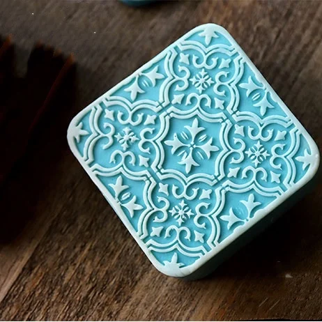 

PRZY Square Flower Carved Pattern Silicone Soap 2D Handmade Molds Scented Soap Candle Mold Clay Resin Moulds