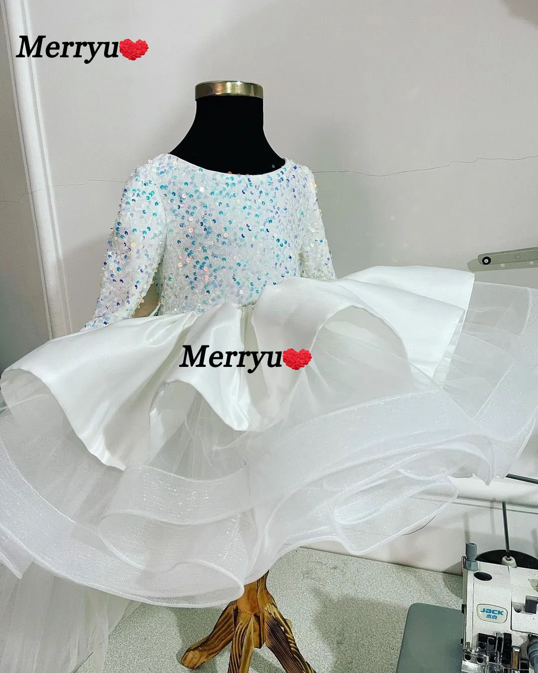 Vestidos brillantes de flores con lentejuelas para niña, con tren desmontable, vestidos de boda de manga larga, ropa Pagean de primera comunión para niños