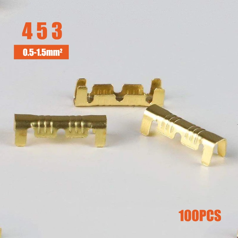 100 Stück U-förmige Kupferringklemmen, nicht isoliert, für Auto- und Motorradkabel, Crimpverbinder DJ454A/B/C 453 452 – Detail 26