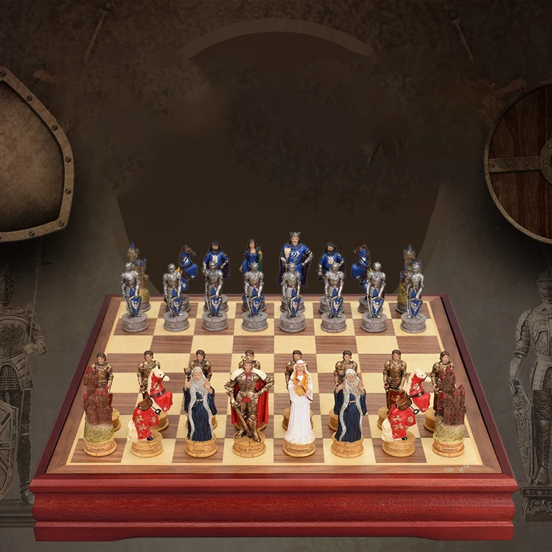 Creative Character Theme Chess High Quality Large Wooden Chess Board Set Resin Three-dimensional Chess Pieces Crafts Nice Gift