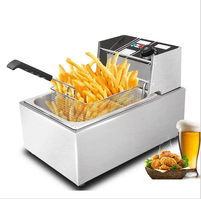 

220v or 110v CE 8L Electric Deep Fryer Stainless Steel Frying Machine Commercial Or Household Fryer