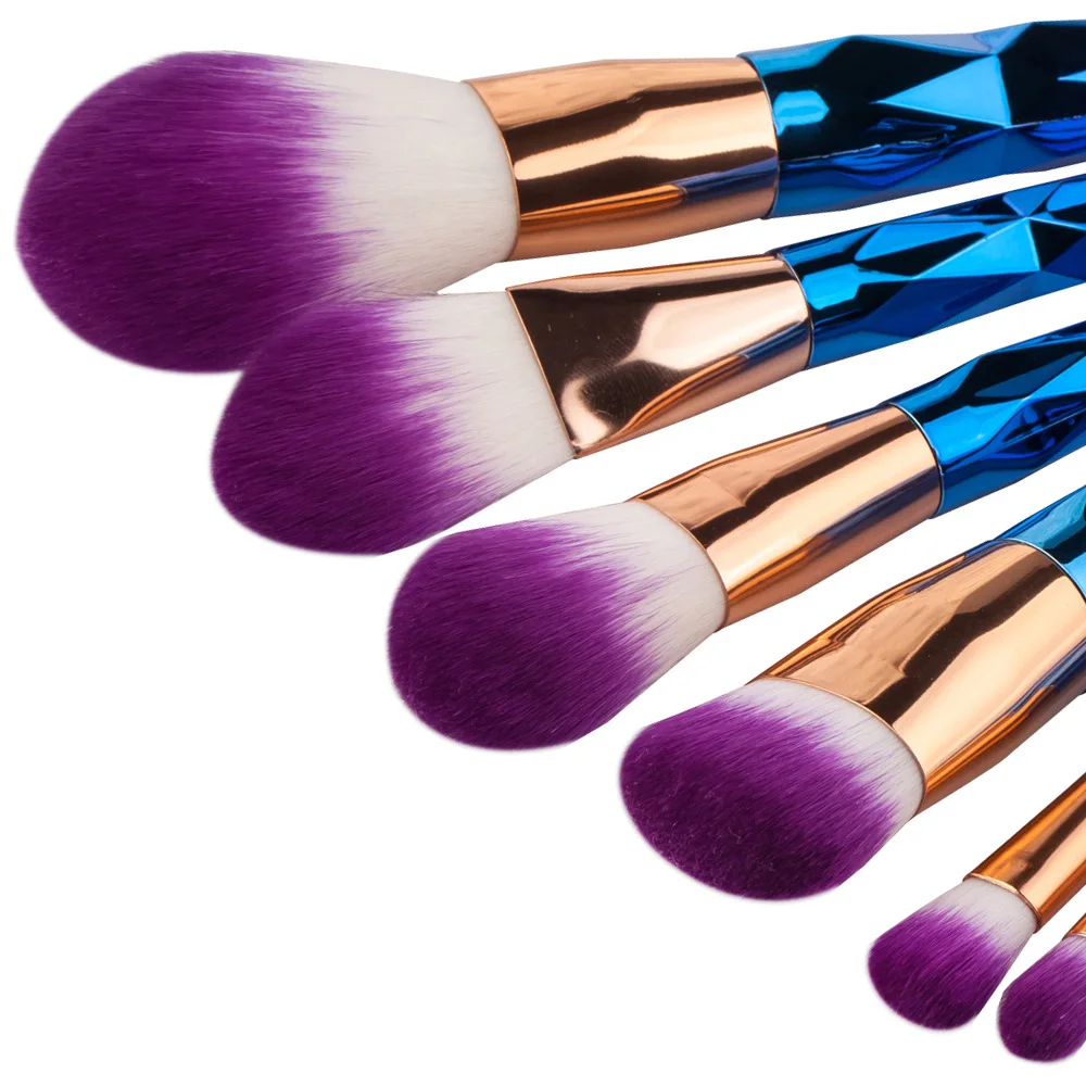 7 sztuk kolor zestaw pędzli do makijażu diamentowy pędzel do makijażu pędzel do podkładu makijaż przybory kosmetyczne Bronzer Brush Highlighter Brush