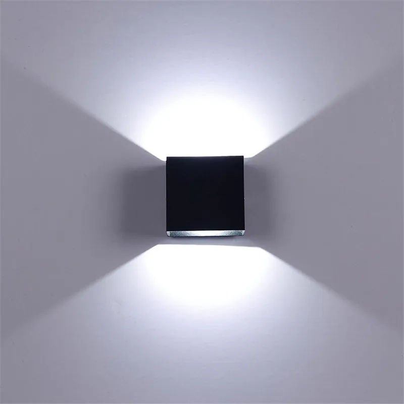 Lámpara LED de pared de aluminio, luz cuadrada, proyecto de riel, 6W, 12W, cabecera, habitación, dormitorio, arte