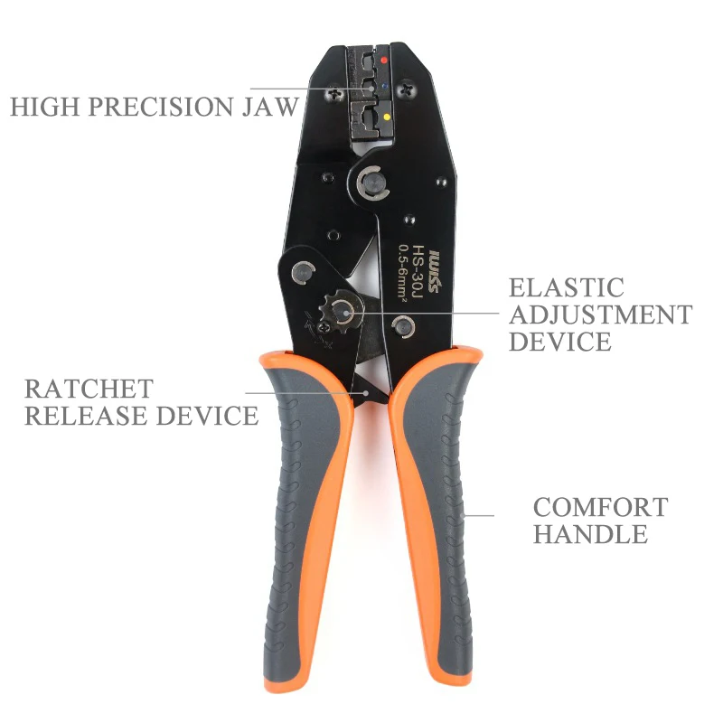 Imagem -04 - Iwiss-alicate de Ratchet de Espessura de 0.56 mm Ferramenta para Crimpagem com Mandíbula de Alta Precisão Terminais Isolados e Conectores