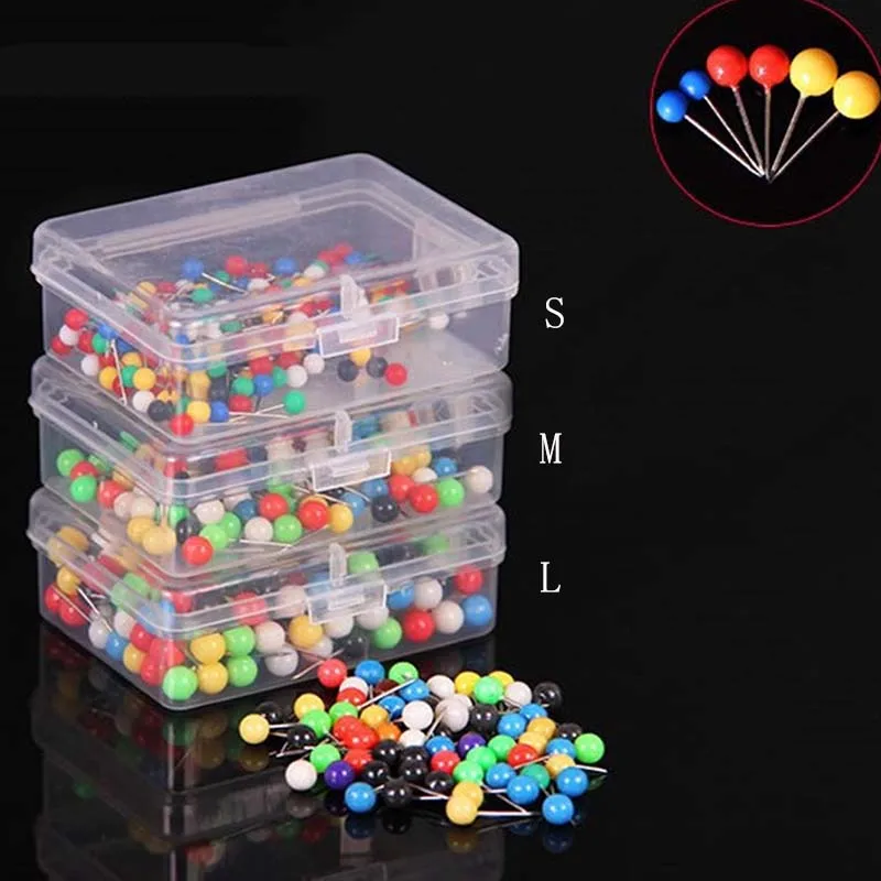 NUBECOM 100pcs/lot DIY Patchwork Sewing Pins Colorful Pearl Light Locating Pins Positioning Needle Garment Accessory