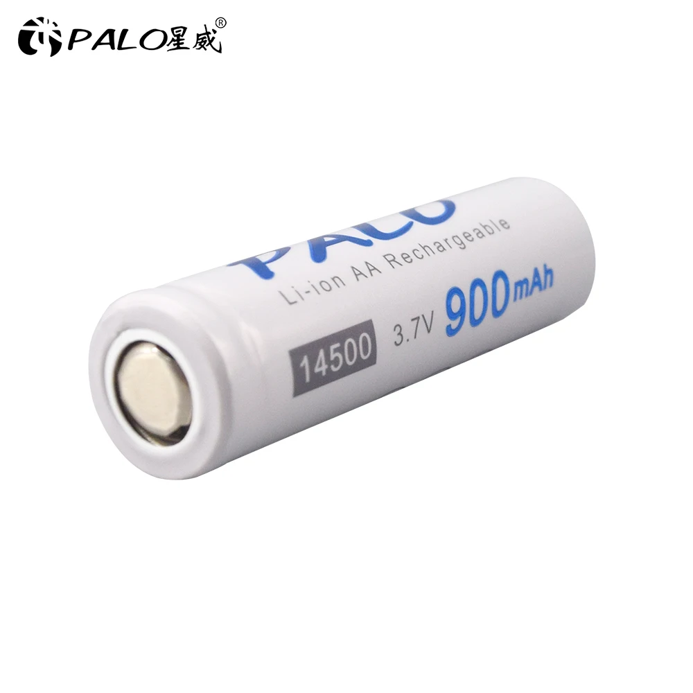 PALO 2-16 pcs 3.7V AA 14500 rechargeable battery 2A 900mAh Li-Ion lithium batteries for Led flashlight mouse torch headlights