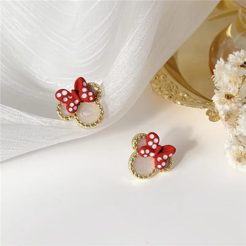 Tiny Mickey Clip Earrings for Women Kids Earring Small Animal Mini Mouse Ear Clip Earring No Piercing Cartoon Movie Jewelry