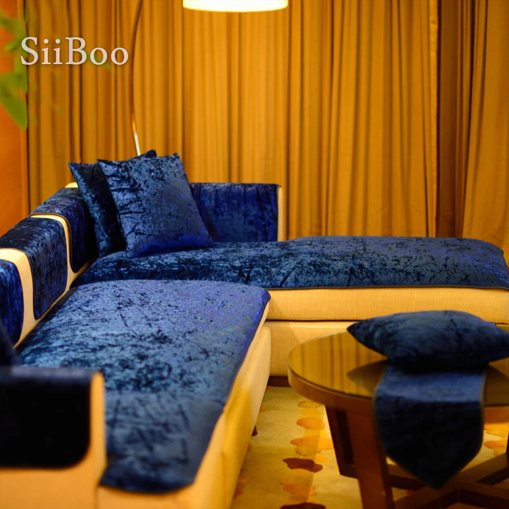 European style purple blue beige velvet sofa cover plush slipcovers furniture couch covers fundas de sofa capa para sofa SP4429