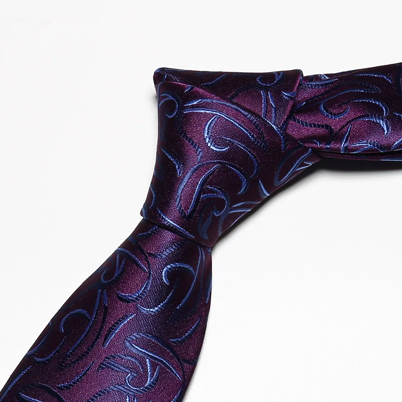 High Quality 2024 Designer New Fashion Gradient Flower Pattern Purple 8cm Ties for Men Necktie Work Formal Suit with Gift Tie