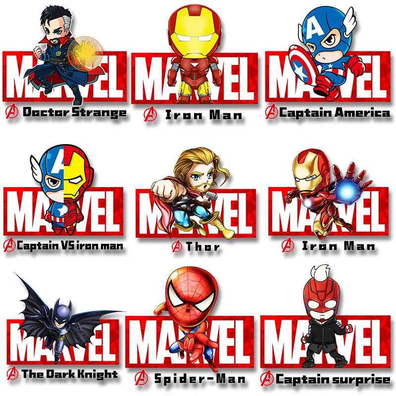 The Avengers Super Hero Spider man Iron man Heat Vinyl Ironing Stickers Decor Thermal Transfers Decals Patch