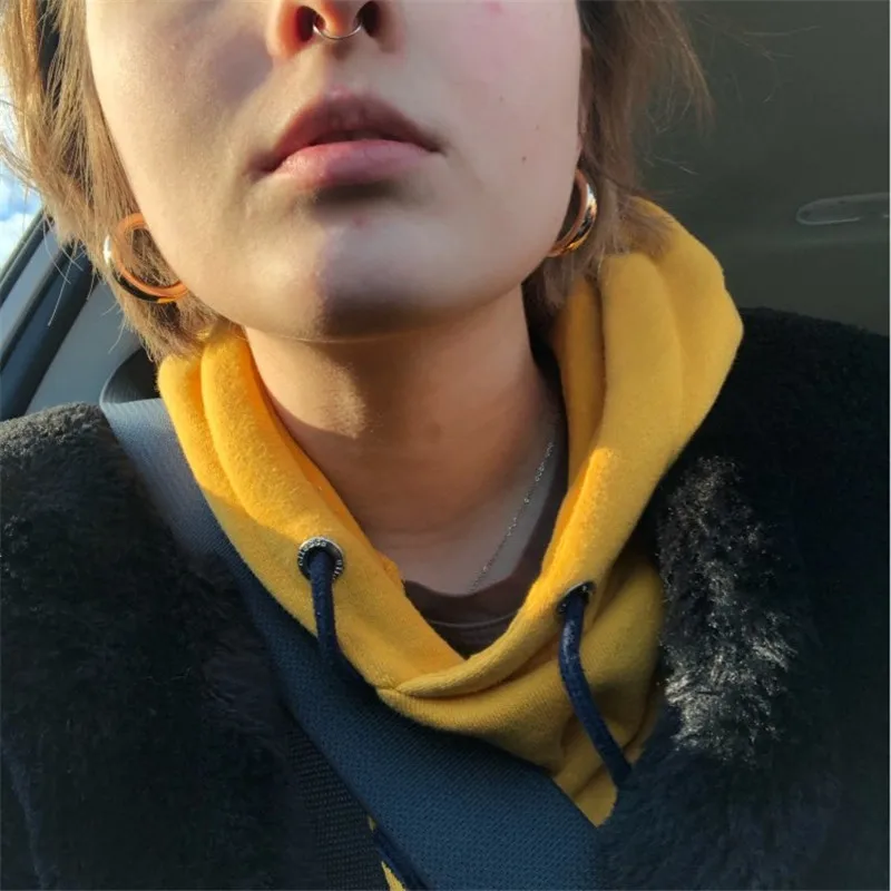 Casual Women Earrings Gold Color Plating 4mm Thickness Small Hoop Light Weight Feminist Daily Basic Simple Decoration Accessory